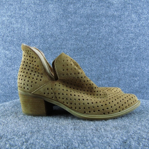 Steven by Steve Madden Women Size 6 M Tan Suede Ankle Boots Cutout Block Heel - Picture 4 of 9